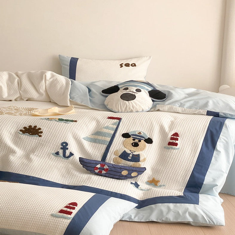 「四件套」高支密长绒棉·卡通男孩三件套