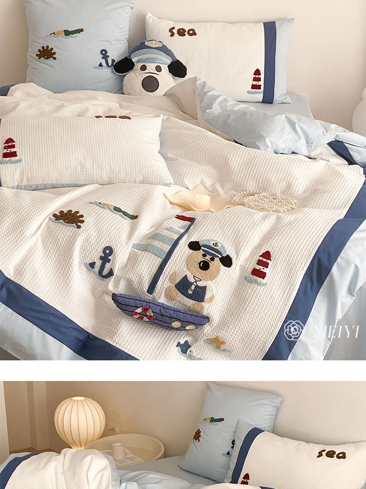 「四件套」高支密长绒棉·卡通男孩三件套